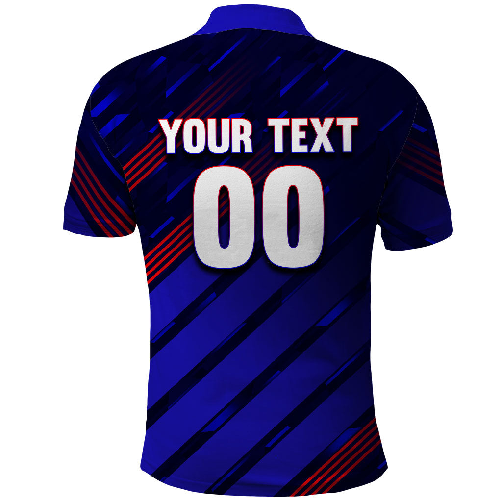 Personalized Cape Verde Soccer Polo Shirt Shark Mascot Football Player Striped Pattern