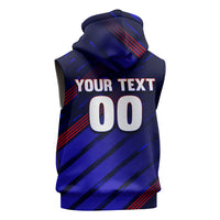 Personalized Cape Verde Soccer Sleeveless Hoodie Shark Mascot Football Player Striped Pattern