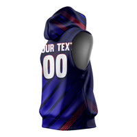 Personalized Cape Verde Soccer Sleeveless Hoodie Shark Mascot Football Player Striped Pattern