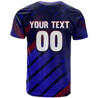 Personalized Cape Verde Soccer T shirt Shark Mascot Football Player Striped Pattern