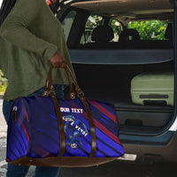 Personalized Cape Verde Soccer Travel Bag Shark Mascot Football Player Striped Pattern