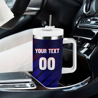 Personalized Cape Verde Soccer Tumbler With Handle Shark Mascot Football Player Striped Pattern