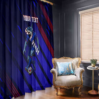 Personalized Cape Verde Soccer Window Curtain Shark Mascot Football Player Striped Pattern