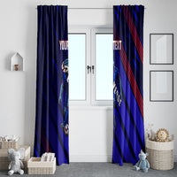 Personalized Cape Verde Soccer Window Curtain Shark Mascot Football Player Striped Pattern