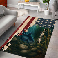 Catfish Fishing Area Rug with Underwater Scene and Distressed American Flag Background - Wonder Print Shop