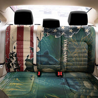 Catfish Fishing Back Car Seat Cover with Underwater Scene and Distressed American Flag Background - Wonder Print Shop