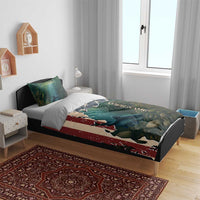 Catfish Fishing Bedding Set with Underwater Scene and Distressed American Flag Background - Wonder Print Shop