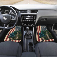 Catfish Fishing Car Mats with Underwater Scene and Distressed American Flag Background - Wonder Print Shop