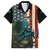 Catfish Fishing Family Matching Summer Maxi Dress and Hawaiian Shirt with Underwater Scene and Distressed American Flag Background - Wonder Print Shop