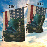 Catfish Fishing Garden Flag with Underwater Scene and Distressed American Flag Background - Wonder Print Shop