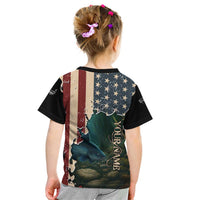 Catfish Fishing Kid T Shirt with Underwater Scene and Distressed American Flag Background - Wonder Print Shop