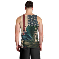 Catfish Fishing Men Tank Top with Underwater Scene and Distressed American Flag Background - Wonder Print Shop