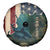 Catfish Fishing Spare Tire Cover with Underwater Scene and Distressed American Flag Background - Wonder Print Shop