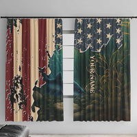 Catfish Fishing Window Curtain with Underwater Scene and Distressed American Flag Background - Wonder Print Shop
