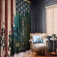 Catfish Fishing Window Curtain with Underwater Scene and Distressed American Flag Background - Wonder Print Shop