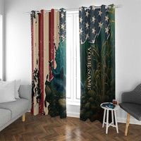 Catfish Fishing Window Curtain with Underwater Scene and Distressed American Flag Background - Wonder Print Shop