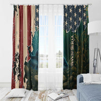 Catfish Fishing Window Curtain with Underwater Scene and Distressed American Flag Background - Wonder Print Shop