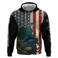 Catfish Fishing Zip Hoodie with Underwater Scene and Distressed American Flag Background - Wonder Print Shop