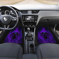 Custom Bowling Purple Flame Skull Car Mats Custom Team Name on Dark Background - Wonder Print Shop