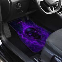 Custom Bowling Purple Flame Skull Car Mats Custom Team Name on Dark Background - Wonder Print Shop