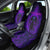Custom Bowling Purple Flame Skull Car Seat Cover Custom Team Name on Dark Background - Wonder Print Shop