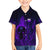 Custom Bowling Purple Flame Skull Family Matching Short Sleeve Bodycon Dress and Hawaiian Shirt Custom Team Name on Dark Background - Wonder Print Shop