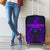 Custom Bowling Purple Flame Skull Luggage Cover Custom Team Name on Dark Background - Wonder Print Shop