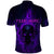 Custom Bowling Purple Flame Skull Polo Shirt Custom Team Name on Dark Background - Wonder Print Shop
