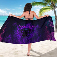 Custom Bowling Purple Flame Skull Sarong Custom Team Name on Dark Background - Wonder Print Shop