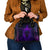 Custom Bowling Purple Flame Skull Shoulder Handbag Custom Team Name on Dark Background - Wonder Print Shop