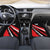 Custom Dirt Bike Car Mats Motocross Rider Red Black Hex Pattern and Racing Number - Wonder Print Shop