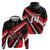 Custom Dirt Bike Hoodie Motocross Rider Red Black Hex Pattern and Racing Number - Wonder Print Shop