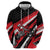 Custom Dirt Bike Hoodie Motocross Rider Red Black Hex Pattern and Racing Number - Wonder Print Shop