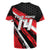 Custom Dirt Bike Rugby Jersey Motocross Rider Red Black Hex Pattern and Racing Number - Wonder Print Shop