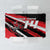 Custom Dirt Bike Tablecloth Motocross Rider Red Black Hex Pattern and Racing Number - Wonder Print Shop