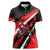 Custom Dirt Bike Women Polo Shirt Motocross Rider Red Black Hex Pattern and Racing Number - Wonder Print Shop