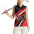 Custom Dirt Bike Women Sleeveless Polo Shirt Motocross Rider Red Black Hex Pattern and Racing Number - Wonder Print Shop