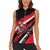 Custom Dirt Bike Women Sleeveless Polo Shirt Motocross Rider Red Black Hex Pattern and Racing Number - Wonder Print Shop