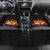 Flaming Bowling Ball Design Car Mats with Strike Pins and Glowing Fire Sparks on Dark Background - Wonder Print Shop