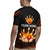 Flaming Bowling Ball Design Rugby Jersey with Strike Pins and Glowing Fire Sparks on Dark Background - Wonder Print Shop