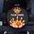 Flaming Bowling Ball Design Spare Tire Cover with Strike Pins and Glowing Fire Sparks on Dark Background - Wonder Print Shop