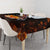 Flaming Bowling Ball Design Tablecloth with Strike Pins and Glowing Fire Sparks on Dark Background - Wonder Print Shop
