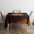Flaming Bowling Ball Design Tablecloth with Strike Pins and Glowing Fire Sparks on Dark Background - Wonder Print Shop