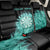 Darts Board Back Car Seat Cover with Flaming Green Smoke and Crest Emblem on Black Gradient Background - Wonder Print Shop