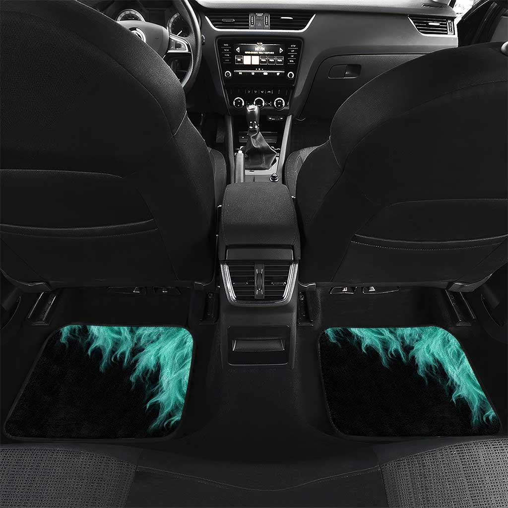 Darts Board Car Mats with Flaming Green Smoke and Crest Emblem on Black Gradient Background - Wonder Print Shop