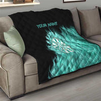 Darts Board Quilt with Flaming Green Smoke and Crest Emblem on Black Gradient Background - Wonder Print Shop