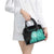 Darts Board Shoulder Handbag with Flaming Green Smoke and Crest Emblem on Black Gradient Background - Wonder Print Shop