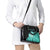 Darts Board Shoulder Handbag with Flaming Green Smoke and Crest Emblem on Black Gradient Background - Wonder Print Shop