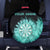 Darts Board Spare Tire Cover with Flaming Green Smoke and Crest Emblem on Black Gradient Background - Wonder Print Shop