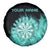 Darts Board Spare Tire Cover with Flaming Green Smoke and Crest Emblem on Black Gradient Background - Wonder Print Shop